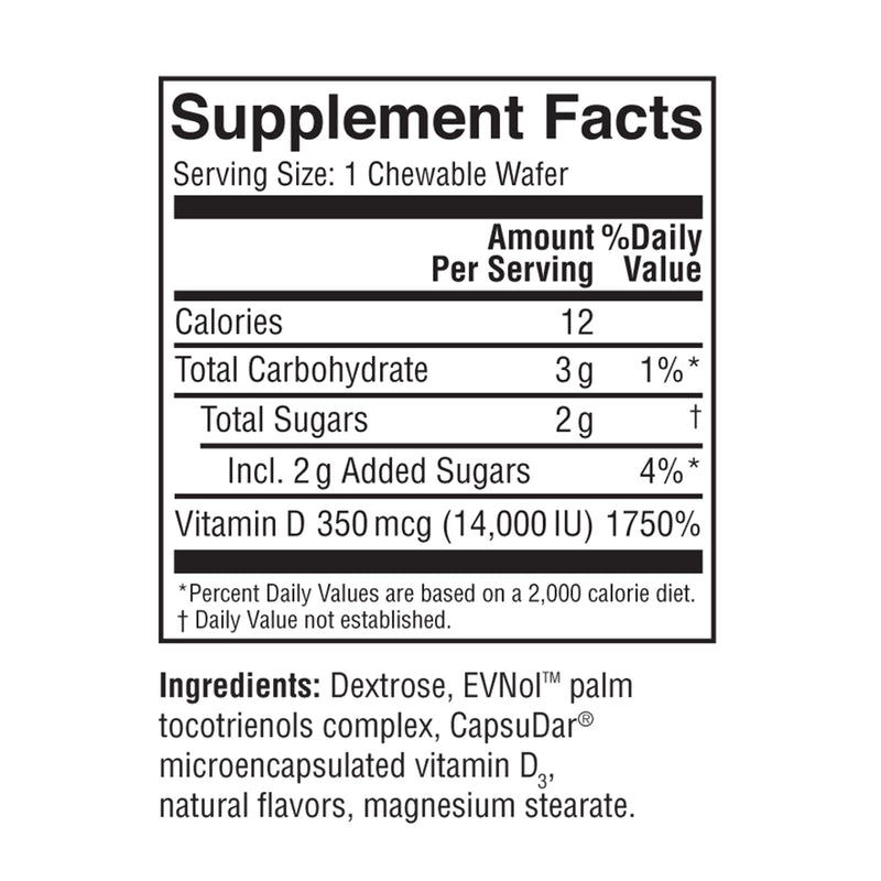 Replesta NX 14,000 IU Vitamin D3 Cholecalciferol, for Vitamin D Deficiency, Once-Weekly Chewable Wafer, Non-GMO, Natural Orange Flavor, 8 Tablets 8 Count (Pack of 1)