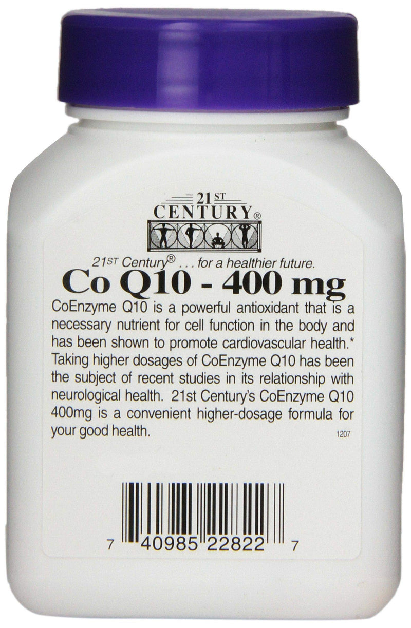 21st Century CoQ10 400mg Capsules, High Potency Heart Support, 30 Count | High-Potency Coenzyme Q10 400 mg, Heart Health & Energy Support, Helps Support Cellular Energy Production, No Sugar, Soy Free