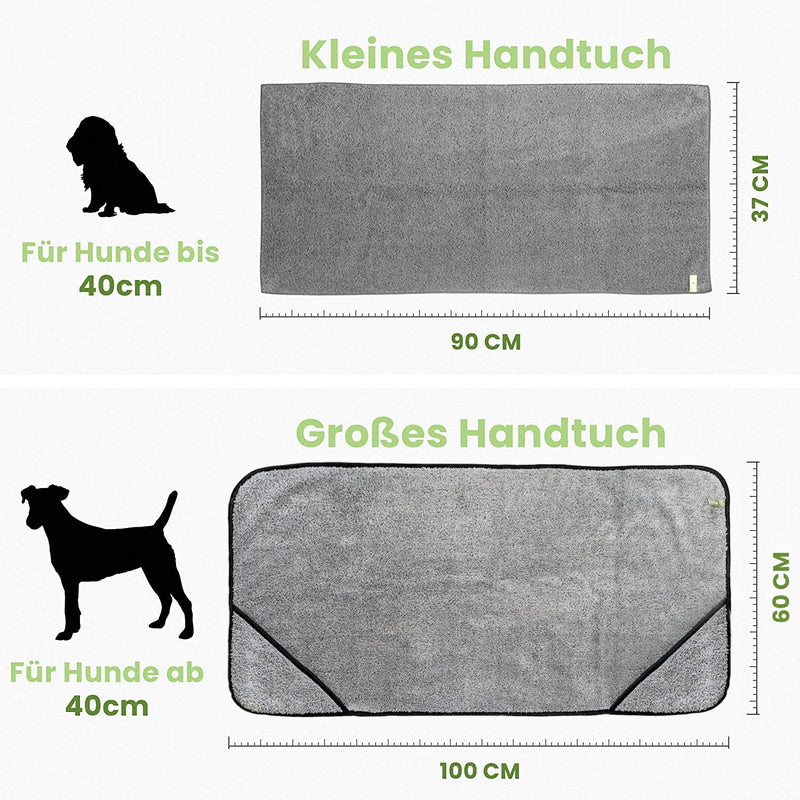 MASCOT Premium Dog Towel Duo - Intensive absorbency & dirt absorption - Ideal grooming - Dries in no time Compact Size: 37 x 90 cm (double pack) - BeesActive Australia
