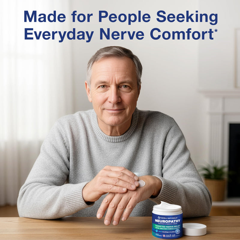 Owell Naturals Neuropathy Cream Extra Strength – Fast Absorbing Cooling for Leg, Feet & Hands – Advanced Soothing Formula with Aloe Vera, Arnica, MSM & Vitamin B6 – Made in USA, 2 fl oz (2 Pack) 2 Fl Oz (Pack of 2)