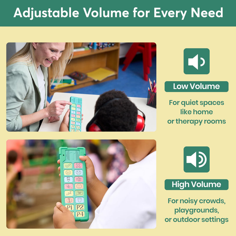 AAC Device for Autism - AAC Communication Device for Nonverbal Kids and Adults - 4 Programmable and 12 Pre Set Iconic Buttons with Adjustable Volume - Used in Classrooms for Speech Therapy Talkaroo Aid