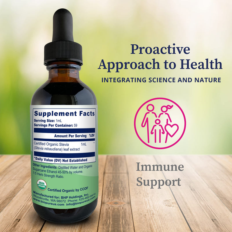 BioPure Stevia Certified Organic Extract ‚Äì Whole Leaf Herbal Tincture with Bioactive Compounds to Support Immune Function, Microbiome Balance & Gut Health ‚Äì 2 fl oz - BeesActive Australia