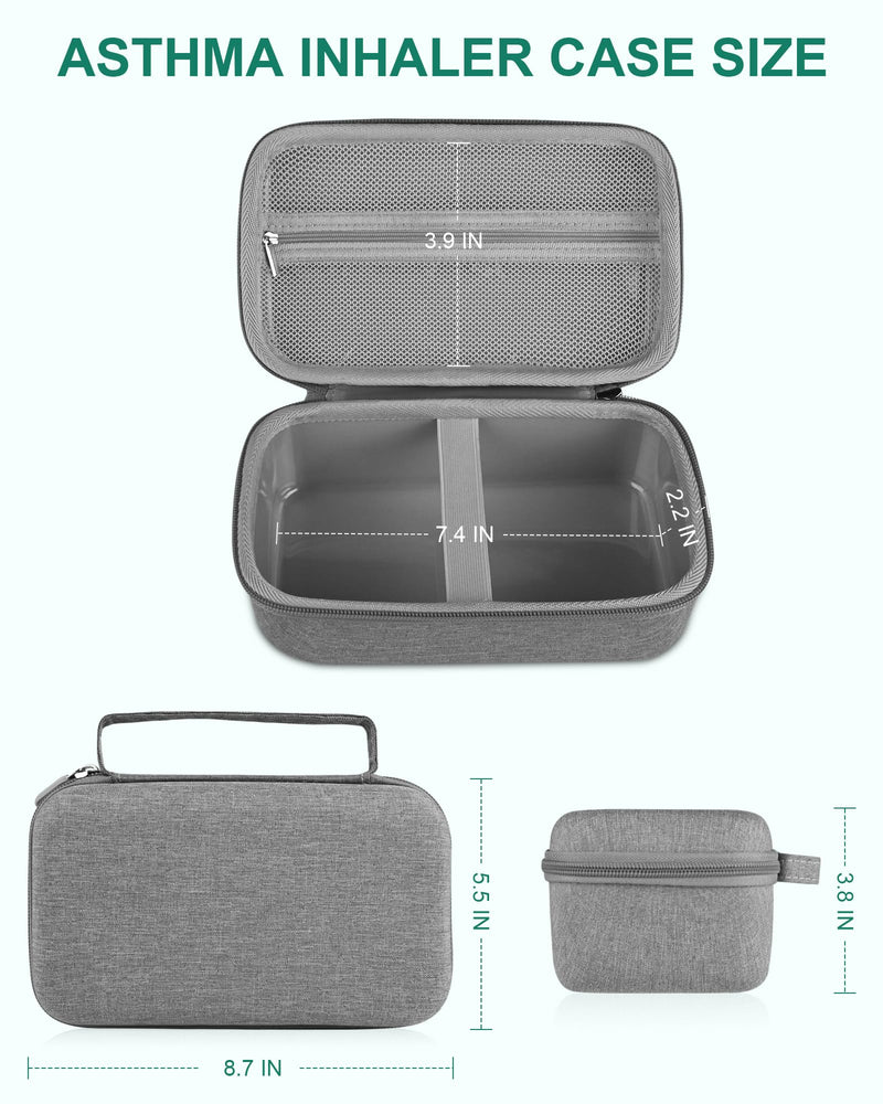 Asthma Inhaler Case Portable Nebulizer and Spacer Storage for All Models of Inhalers - Travel Carrying Case for Masks, Inhaler Holder (TRANSPARENT)
