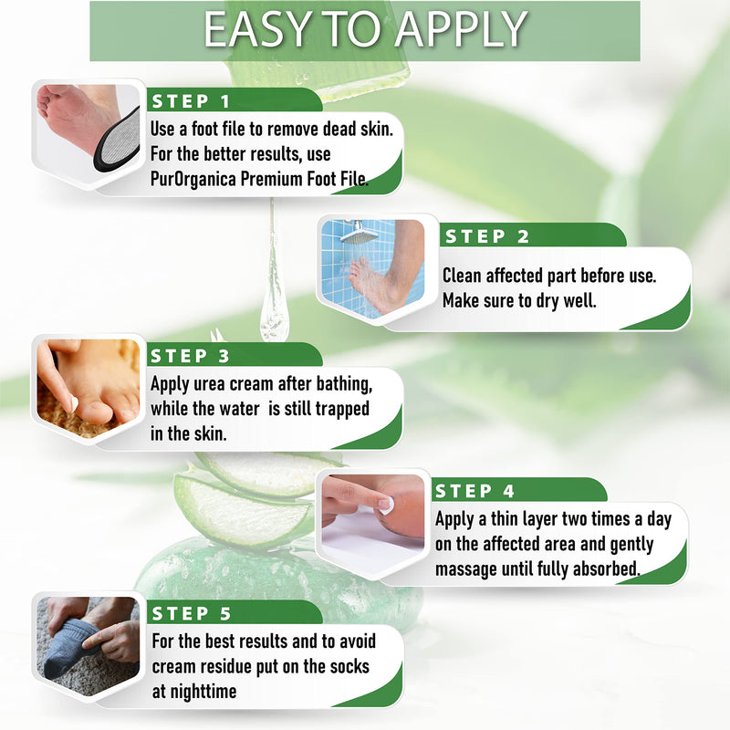 PurOrganica Urea 40% Foot Cream – Made in USA, Dermatologist Tested, Intensive Repair for Dry, Cracked Heels, Calluses & Rough Feet, Professional Strength Exfoliating & Moisturizing Cream - Pack of 3 4 Ounce (Pack of 3) - BeesActive Australia