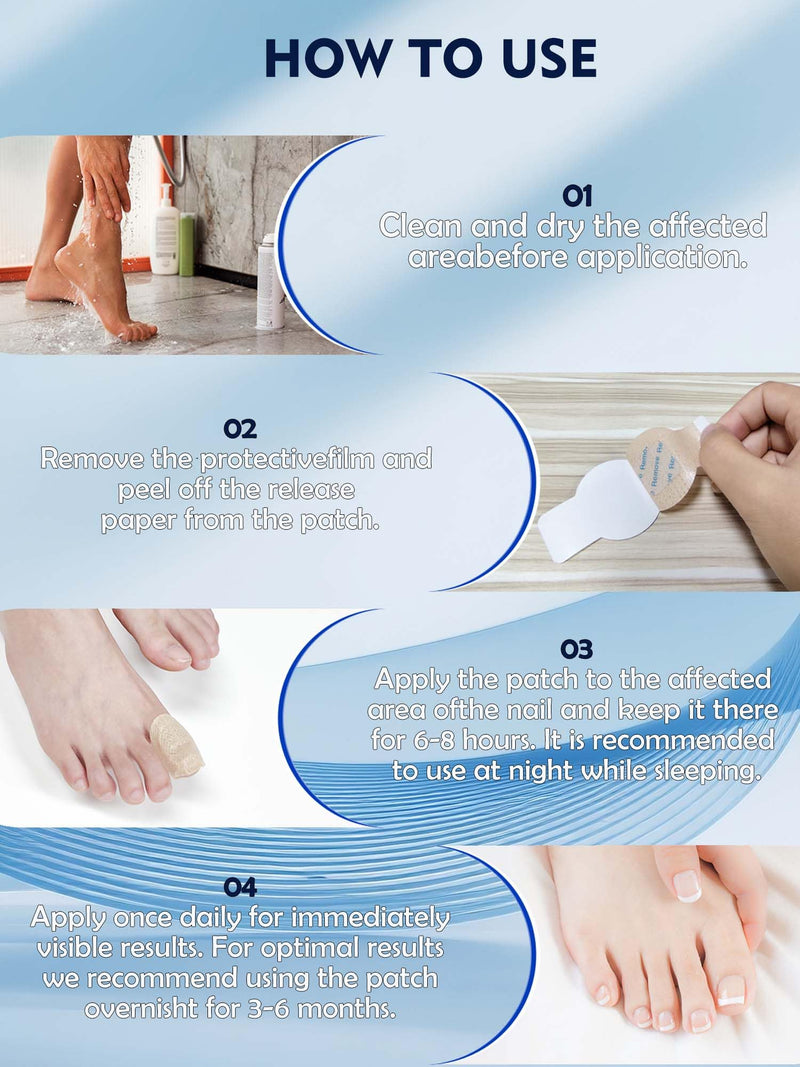 Nail Patches Toenail Treatment Extra Strength 8-Hour Overnight Nail Fast Acting Repair Effortless Hydrogel Nail Care and Repair for Damaged Nails Overnight Renewal for Men and Women (24, Medium)