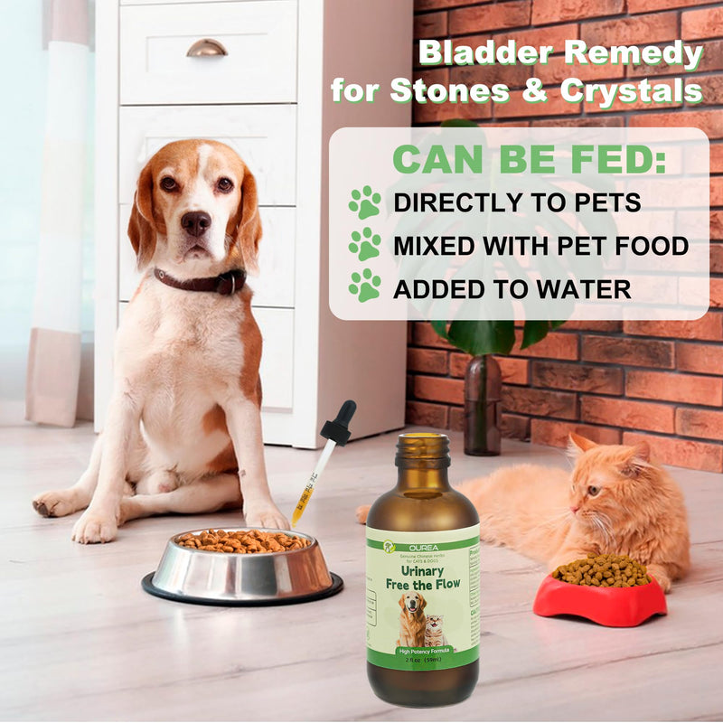 Cat and Dog Bladder Crystals Treatment or Stone, Bladder Kidney Stones Dissolver for Pet, Cat Dog Urinary Tract Supplements for Kidney and Bladder Stones, Urinary Free The Flow, 2 fl oz (59ml)