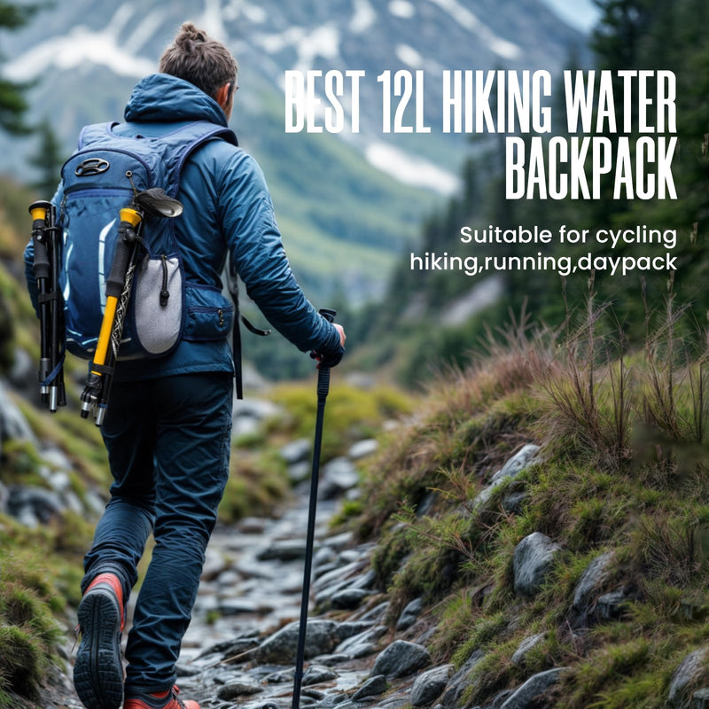 12L Hydration Backpack for Men Women,Lightweight Hydration Pack with 2L Water Bladder, Water Backpack for Cycling,Hiking,Rave,Biking and Running Outdoor Activities NAVY BLUE 12L