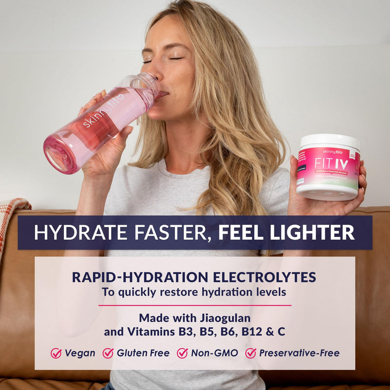 SkinnyFit - Fit IV Slimming Hydration Powder, Tropical Watermelon (Jar, 28 Scoops) - New & Improved Formula - Electrolytes, Vitamin C, Vitamin B3 - Vegan, Gluten Free, Dairy Free - Beauty & Self Care 8.9 Ounce (Pack of 1)