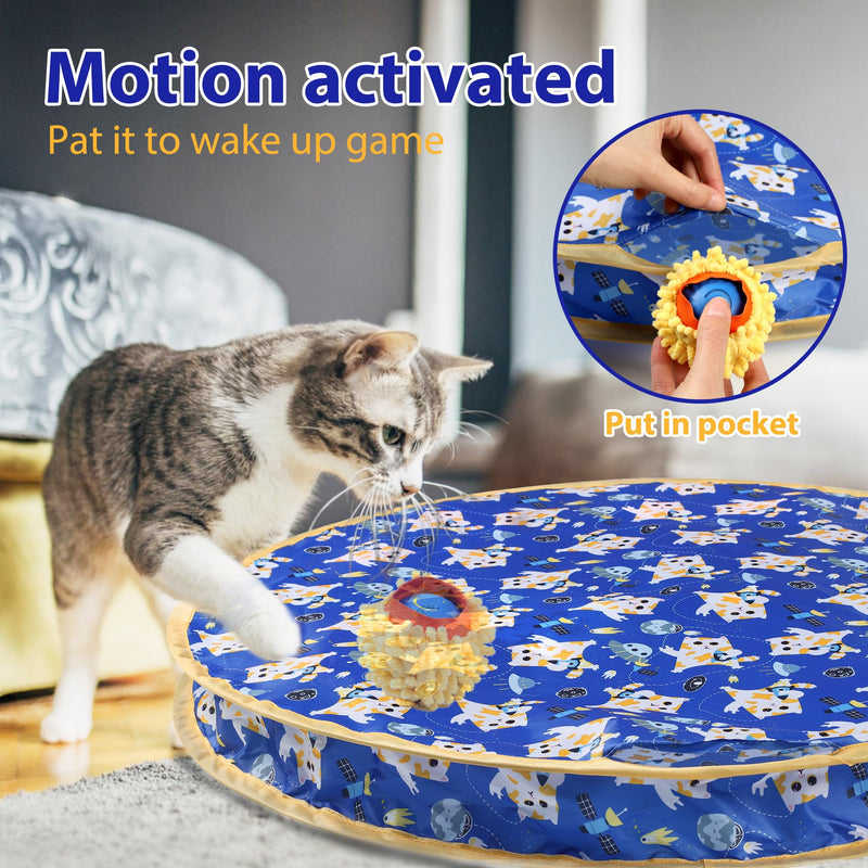 Interactive Cat Toys, Fast Rolling Ball in Play Pocket, Automatic Motion Activated Moving Ball Hide and Seek Mouse Catching Game - BeesActive Australia