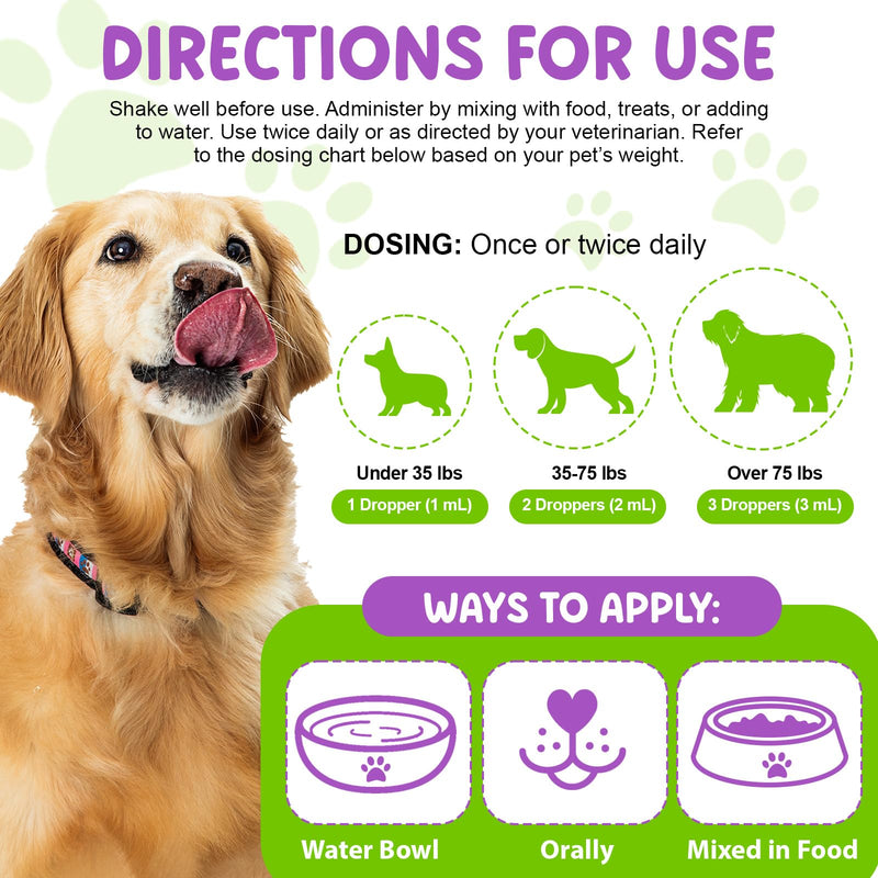 Dog Probiotics, Dog Probiotics Supplement, 3 in 1 Probiotic Drops for Dogs with Prebiotic and Enzymes, Help Digestive Support Gut Health, for All Dogs Ages