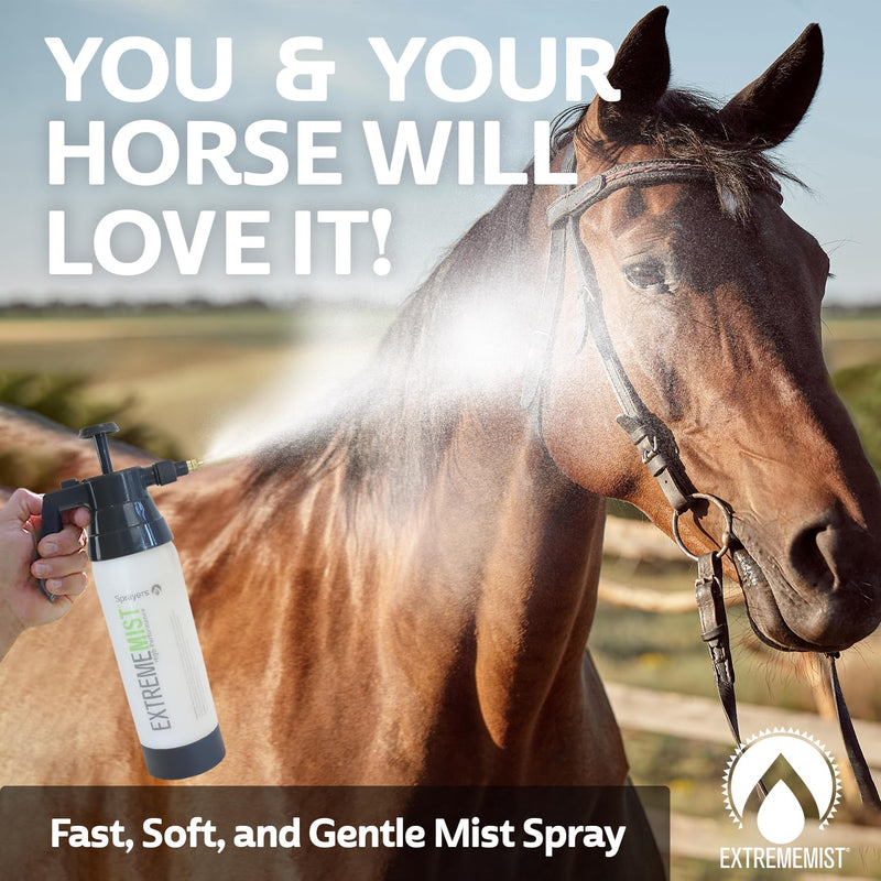 ExtremeMIST High-Performance Equine Mister, Handheld Pump Sprayer, Portable Stable Sprayer Bottle for Horses, Continuous Hi-Pressure Ultra-Fine Mist, for Horse Grooming w Water based Fly Sprays, 20 Oz 20oz - PawsPlanet Australia