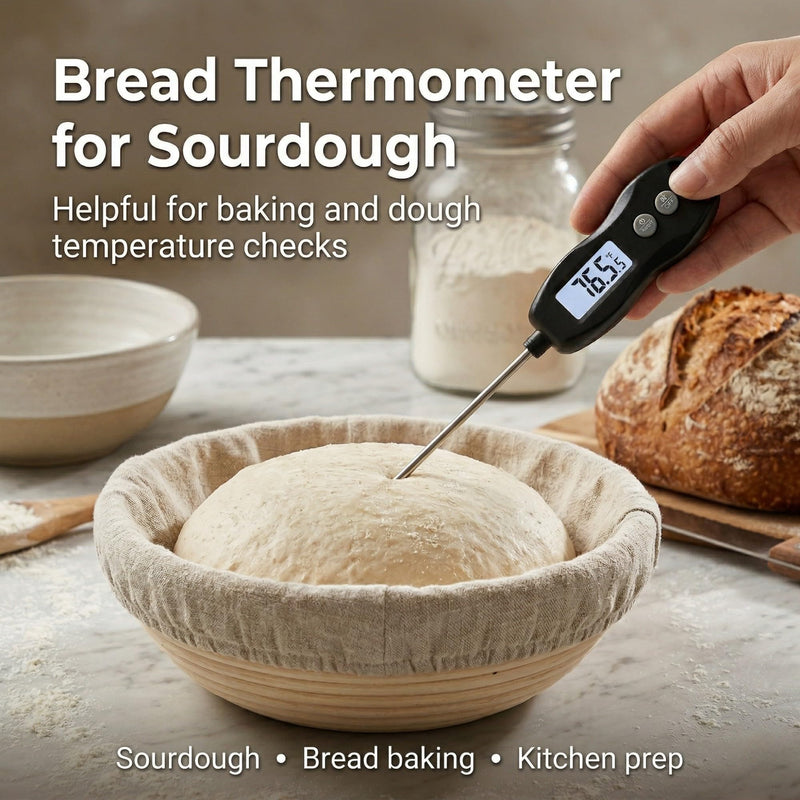 Meat Thermometer Digital with Backlight – Instant Read Food Thermometer Waterproof for Cooking BBQ Grilling Steak Bread Baking Turkey Candy Oil Liquid (Black) Black