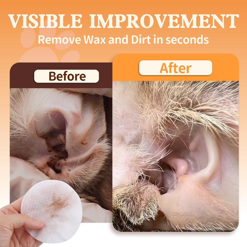 Dog Ear Wipes, Dog Ear Cleaner Wipes Ear Cleaning Wipes for Dogs,Cats - Gently Remove Ear Wax - Relieve Ear Infections, Itching,Scratching,120ct (3.15in) Pet Ear Cleanser - BeesActive Australia
