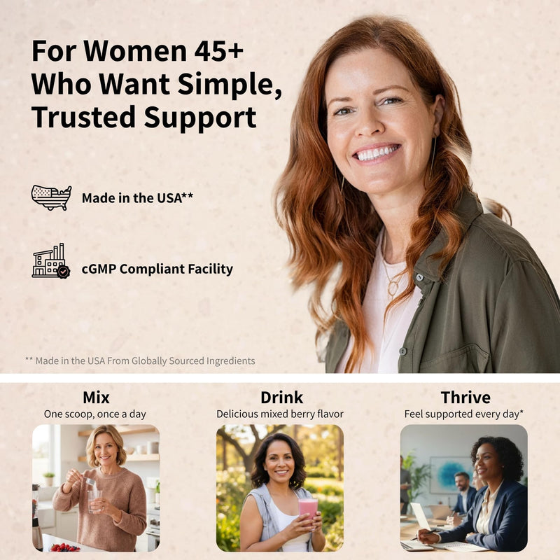 Women's 45+ Menopause Multivitamin Powder, Probiotics & Adaptogens