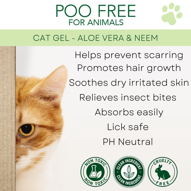 Neem & Aloe Soothing Cat Gel – Ultra-Gentle Targeted Skin Comfort – 99% Natural Origin – Fragrance-Free & Essential Oil-Free – Calms Sensitive Skin & Areas of Discomfort – UK Made – 100g