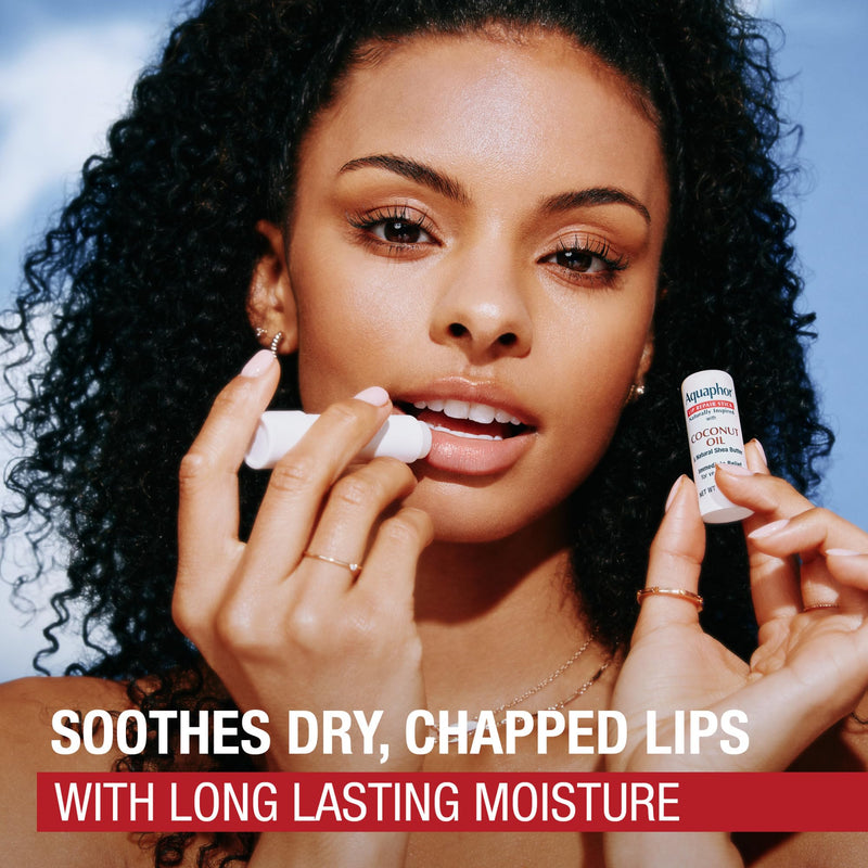 Aquaphor Naturally Inspired Lip Repair Stick with Coconut Oil and Natural Shea Butter, Hydrating Lip Balm Immediately Relieves Dryness, 0.17 Oz Stick 0.17 Ounce (Pack of 1)