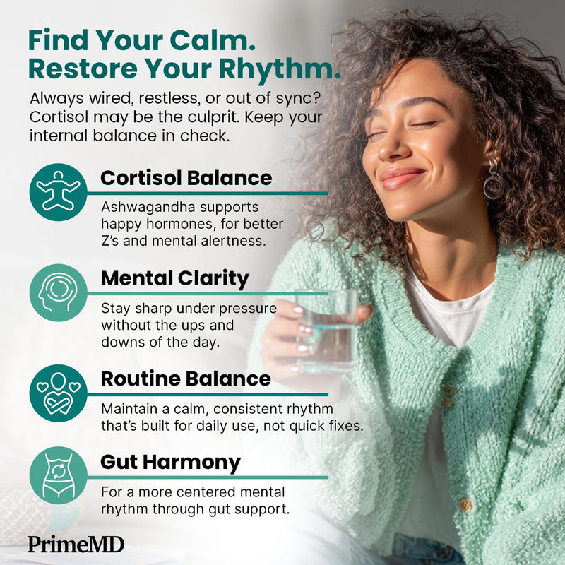 5-in-1 Cortisol Supplement for Women and Men with Ashwagandha for Calmness, Focus, and Adrenal Support Supplements with Shilajit Extract, Magnesium Glycinate, Probiotics (120 ct) (Pack of 2) | Calmness, Focus and Stress Support, Ashwagandha with Shilaj...
