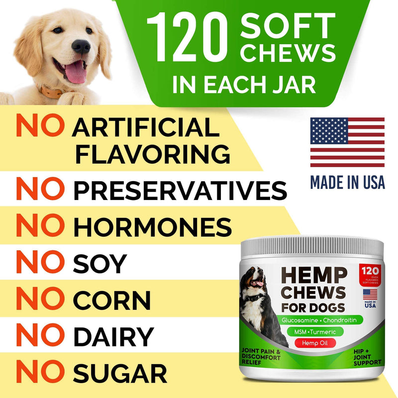 Salmon Oil + Hemp Chews for Dogs Bundle – Skin, Coat & Itch Relief + Hip, Joint & Mobility Support – EPA+DHA, Glucosamine, Hemp, MSM & Turmeric – 8 Fl Oz Liquid + Soft Chews – Made in USA