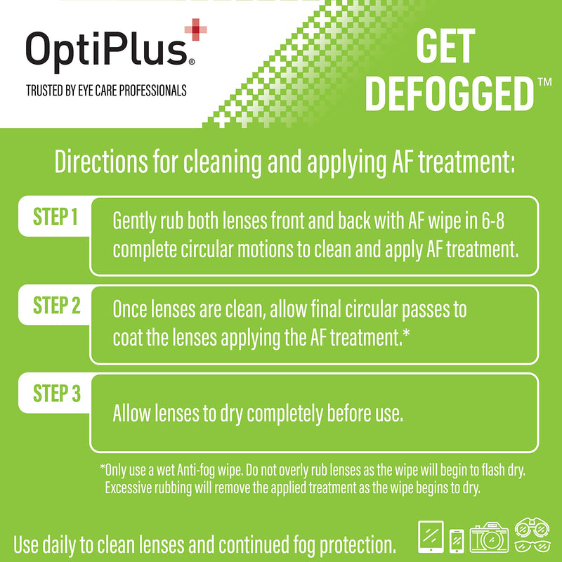OptiPlus Anti Fog Lens Wipes l Pre-Moistened l Cleaning Wipes for Glasses, Laptops Screens, Smart Phones, Optical Lens, Goggles, and Watch Screen l Quick-Dry & Scratch-Free l Two Pack of 100 Pack 200 Count (Pack of 1) - BeesActive Australia