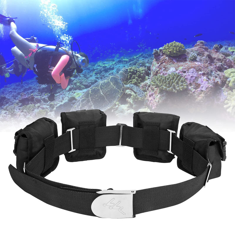 Scuba weight belt with 4 pockets, quick release buckle diving pocket weight belt with 5pcs weight keepers,weight pouch belt fit for waist 32" to 52" - BeesActive Australia