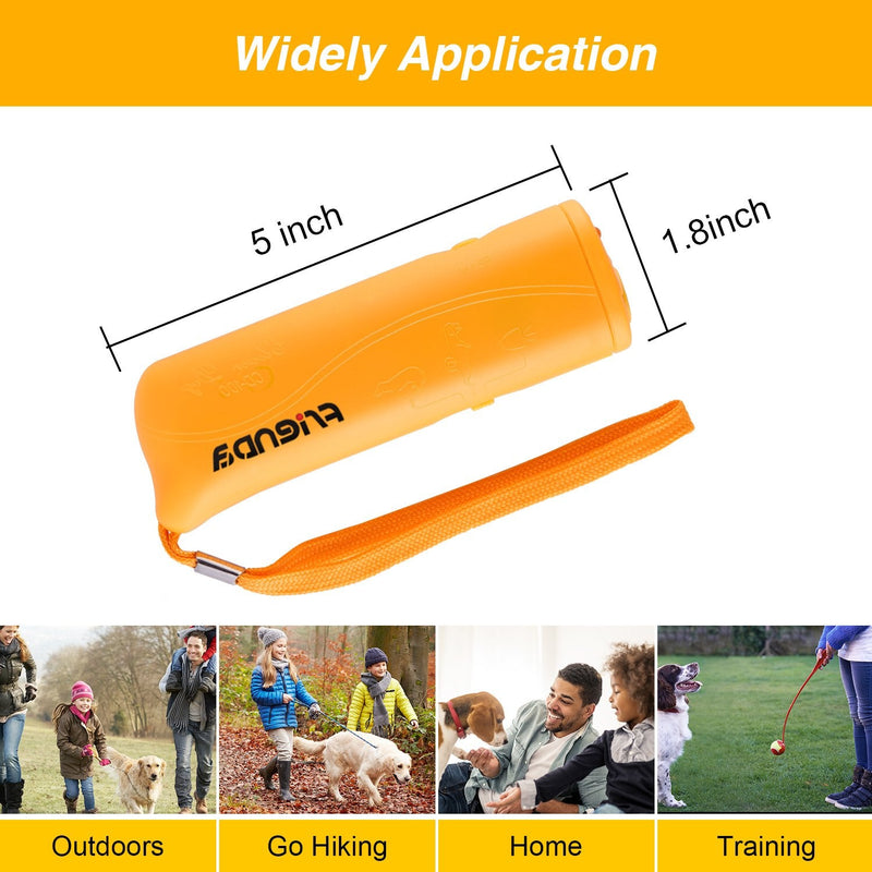 Frienda LED Ultrasonic Dog Trainer Device 3 in 1 Stop Barking Stop Bark Handheld Dog Training Device (Yellow) - BeesActive Australia