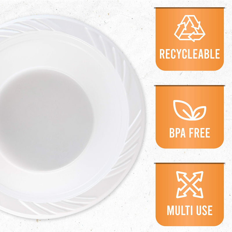 PLASTICPRO 100 Count Disposable 12 ounce White Plastic Soup Bowls 12 oz bowls - BeesActive Australia