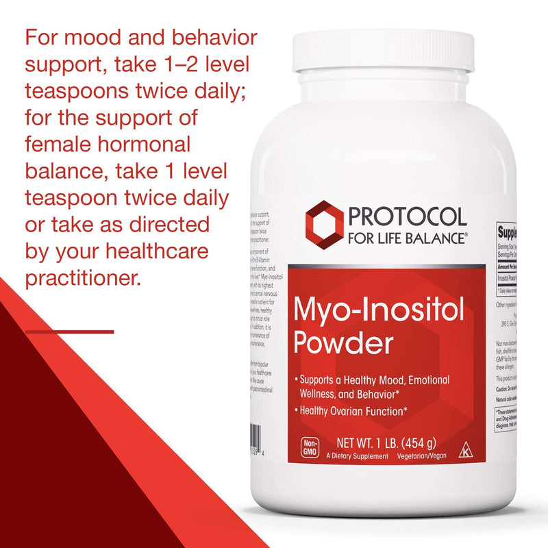 Protocol For Life Balance - Myo-Inositol Powder - Supports a Healthy Mood, Emotional Wellness, Behavior and Ovarian Function, Energy Boost, and Sleep Support - 1lb. (454 g) | Supports a Healthy Mood, Emotional Wellness, Behavior and Ovarian Function*, ...