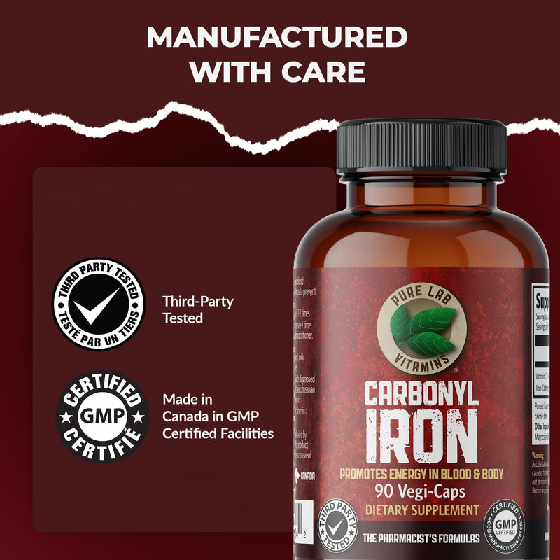 Pure Lab Vitamins Carbonyl Iron – 90 Vegi-Caps