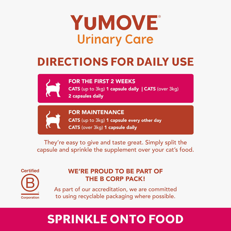 YuMOVE Urinary Care Supplements for Adult Cats, Urinary and Bladder Support with Natural Ingredients, 30 Sprinkle Capsules 30 capsules