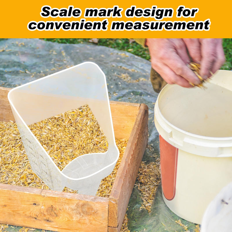 Uiifan Feed Scoop with Measurements 3 Quarts Plastic Measuring Scoop Reusable Pellet Scoop for Horse Goat Sheep Cattle Feeding Supplies (2 Pcs) 2 - BeesActive Australia