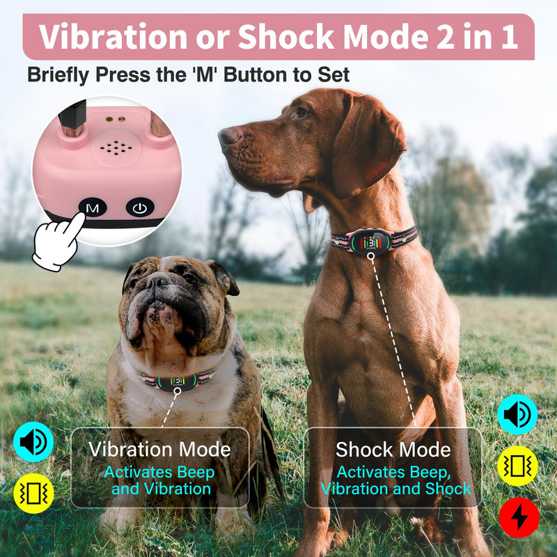 PetJoy Smart Bark Collar, Dog Bark Collar for Small Medium Large Dogs, Anti Bark Collar with Optional Shock - 3 Sensitivity Levels, Vibration or Shock Mode 2 in 1 - BeesActive Australia