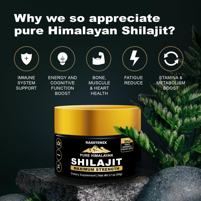 Shilajit - Pure Himalayan Organic Shilajit Resin for Energy, Maximum Potency, Mental Clarity and Immunity - 85+ Natural Trace Minerals & Fulvic Acid - Natural Shilajit Resin for Men and Women - BeesActive Australia