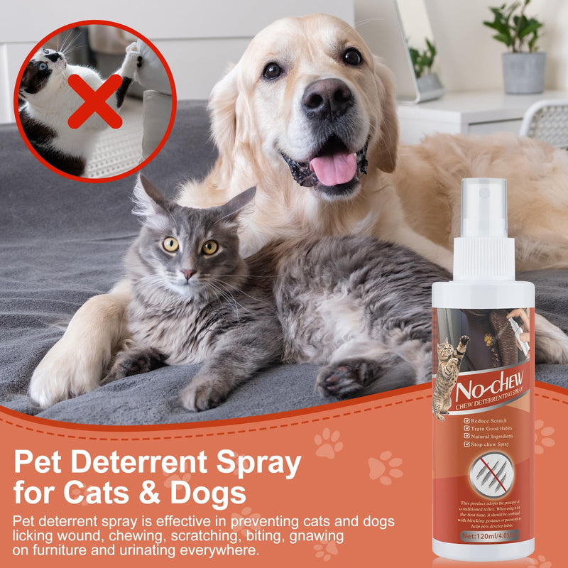 Cat Deterrent Spray. Cat Repellent Indoor for Cat and Kitten. Effective Cat Repellent Spray Training Aid for Furniture, Curtain, Sofa, Floor, Plant, Rugs, Indoor and Outdoor Use. 120ML - BeesActive Australia