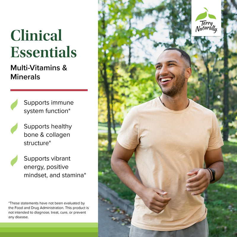 Terry Naturally Clinical Essentials - Bone & Immune Health - 60 Count | Bone, Cardiovascular and Immune Health Support. 60 tablets.