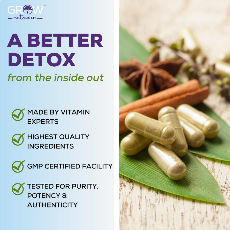 grow vitamin Liver Cleanse Detox Capsules w/Unique Blend of Milk Thistle, Artichoke & Dandelion Extract - Liver Supplement Includes Turmeric, Beetroot & Choline - 60 Capsules