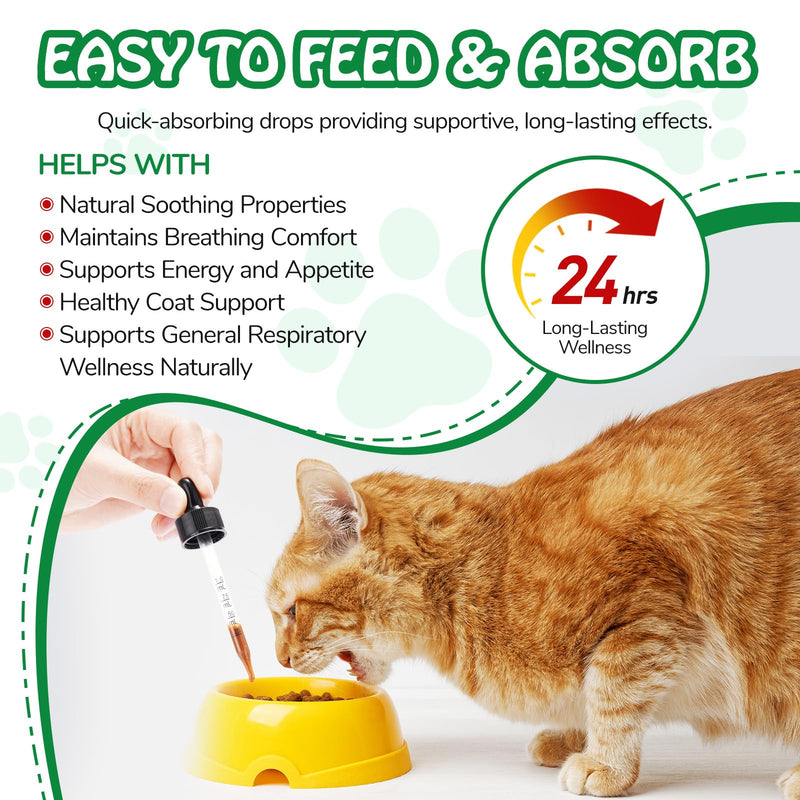 Natural Immune Support Drops for Cats – 60 ml Herbal Formula with Apple Cider Vinegar, Echinacea & Honeysuckle, Support Natural Defence, Skin Health & Digestive Balance, Daily Cat Wellness Supplement