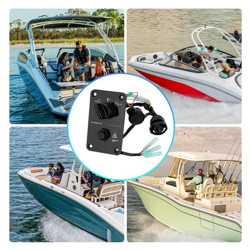 704-82570-12-00 Main Switch Panel Marine Outboard 12V Single Engine Key Assembly 704 Control Box On Off Switch Compatible with Yamaha Outboard Yacht Replace# 704-82570-08-00, 704-82570-01-00