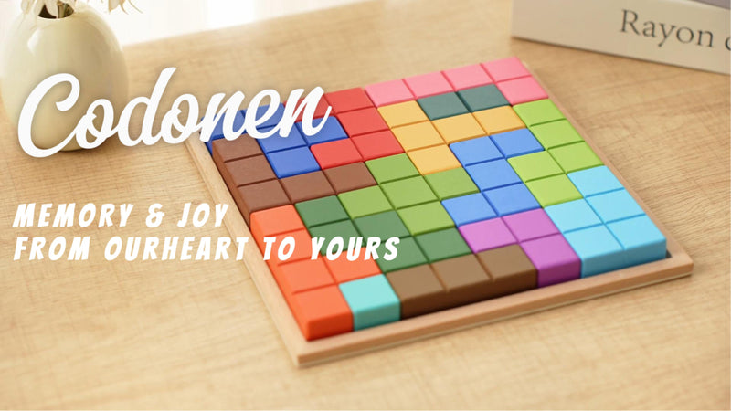 Wooden Tile Matching Game for Seniors with Dementia, 40 Patterns