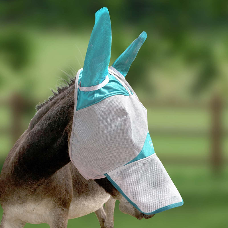 Harrison Howard Mule Donkey Fly Mask Full Face Protection with Nose Cover Mint M Medium - BeesActive Australia