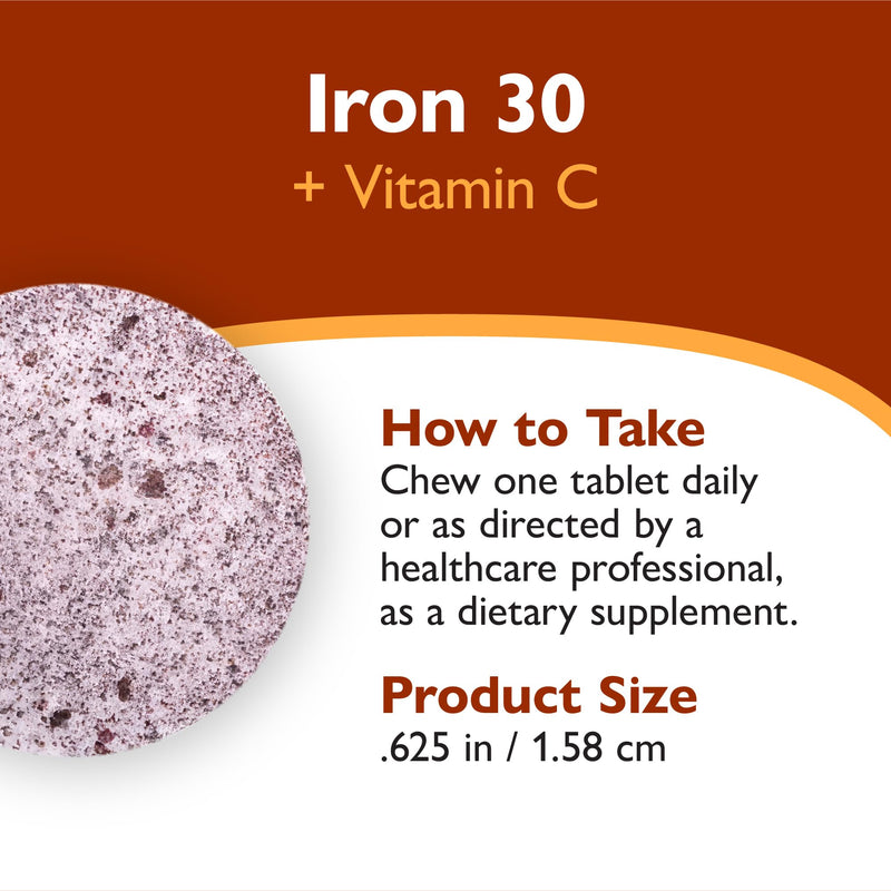 Celebrate Vitamins Bariatric Iron with Vitamin C, 30mg Iron, 90-Day Supply | 90-Chewable Tablets, Grape Flavor, 60mg Vitamin C, Once-Daily Bariatric Support After Surgery