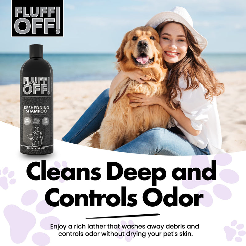 FLUFF OFF! by Girl With The Dogs, Natural Deshedding Dog & Cat Shampoo, 16 Oz, Made in USA, 8 Wks+ - BeesActive Australia