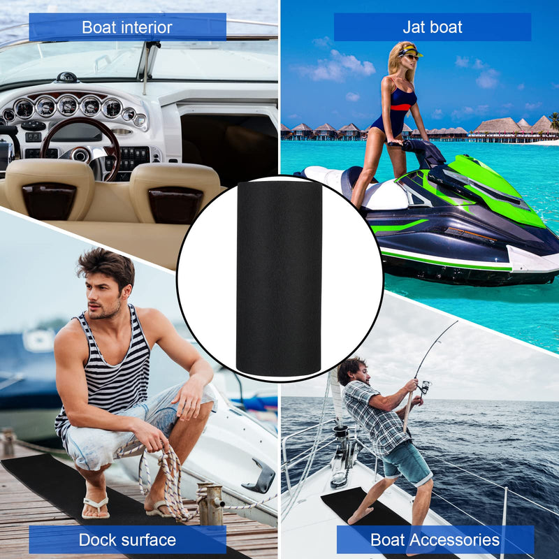 Remerry Boat Trailer Bunk Carpet, Marine Carpet Black Padding Polyester Boat Trailer Bunks Replacement Step, Bunker Material Covers 18 Inch x 18 Feet