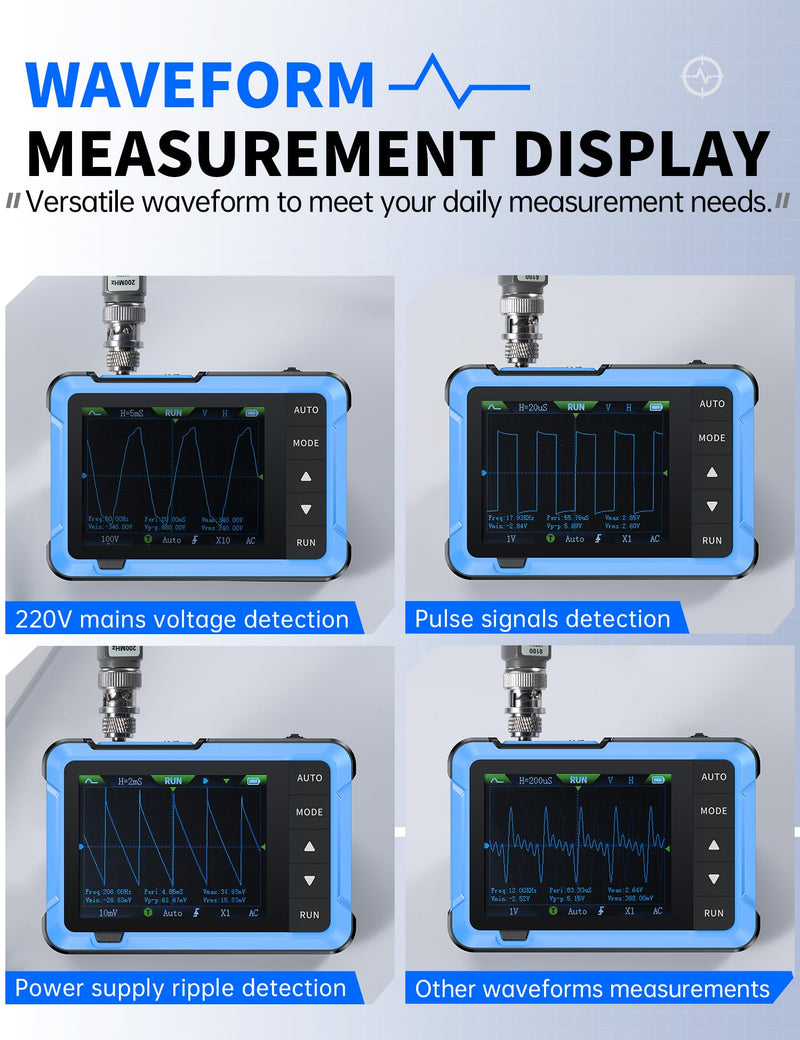 FNIRSI DSO-510 Handheld Oscilloscope/DDS Signal Generator 2 in 1, Digital Portable Automotive Oscilloscope 2.8 inch TFT, 10MHz Bandwidth, 48MS/s Sampling Rate, Trigger Function Auto/Nomal/Single - BeesActive Australia