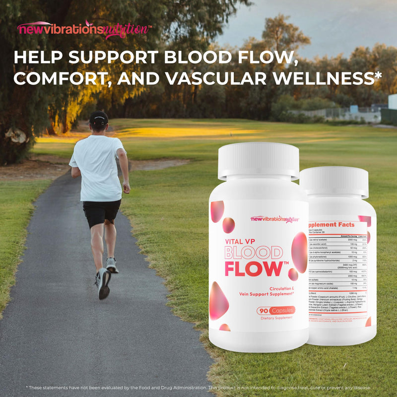 Vital VP Blood Flow Supplement - Our Best Circulation High Pressure Pills - Circulation and Vein Support Vitamins for Advanced Blood Flow Care - Nitric Oxide Vital VP System - Vital VP Supplements