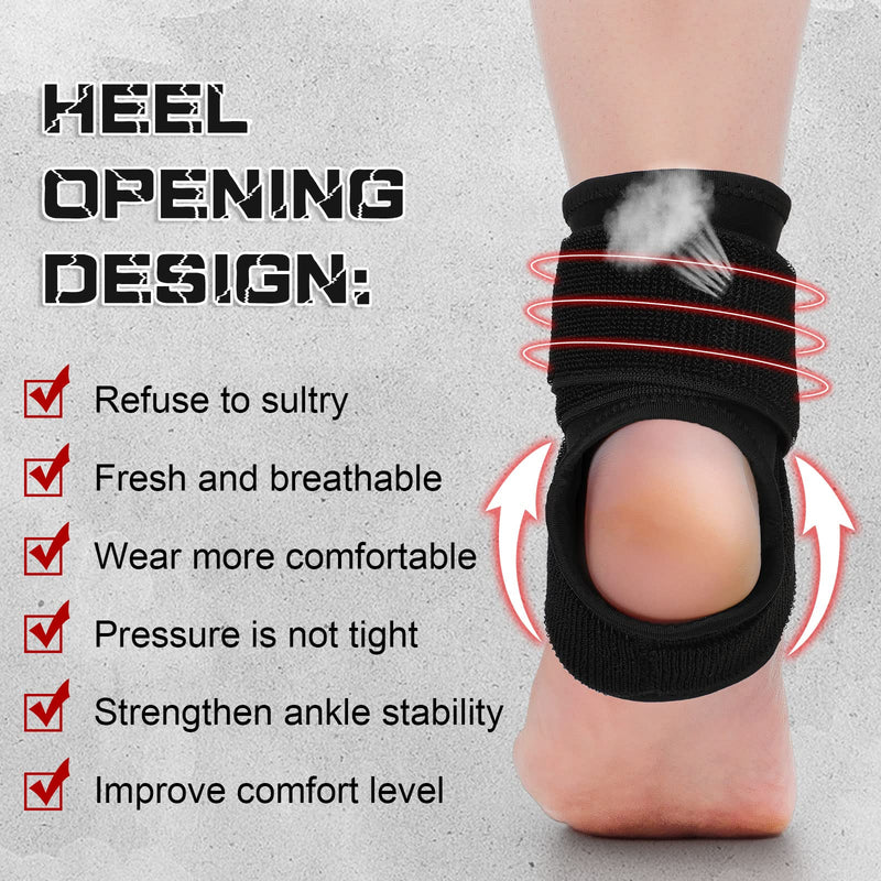 Honoson 2 Pcs Ankle Brace Kids Ankle Support for Sport Sprained Neoprene Breathable Compression Sleeve with Adjustable Wrap for Youth Child Boy Girl Plantar Fasciitis Achilles Tendonitis(Black,S) Black S - BeesActive Australia