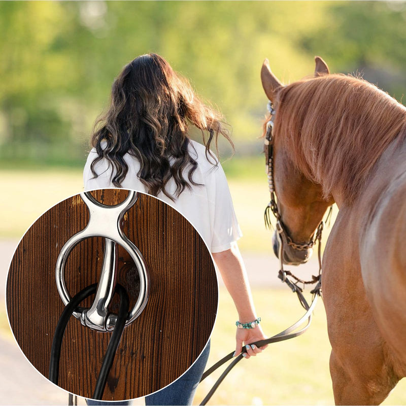 Sumnacon Stainless Steels Horse Tie Ring, Sturdy Horse Trailer Ties with Eye Bolt,Quick Snap - Solid Horse Safety Tie Ring for Traning Horse and Prevent Horses from Pulling Back, Silver - BeesActive Australia
