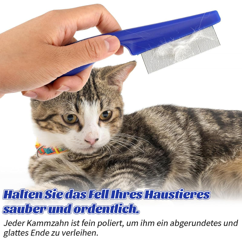 MAEXUS 5 piece cat dog flea comb set, lice comb for pets, pet tear stain remover comb, metal teeth lice comb, double-sided nit comb, effectively removes fleas and lice, for pet care - BeesActive Australia