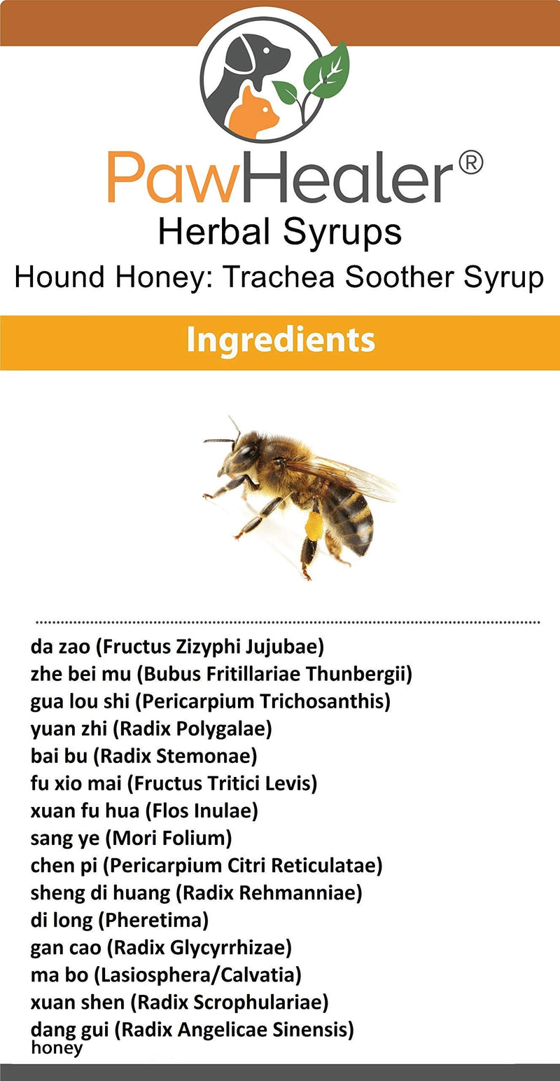 PawHealer® Hound Honey: Trachea Soother Syrup - 150 ml (5 fl oz) - Natural Herbal Remedy for Symptoms of Collapsed Trachea - Tastes Good - Easy to Administer