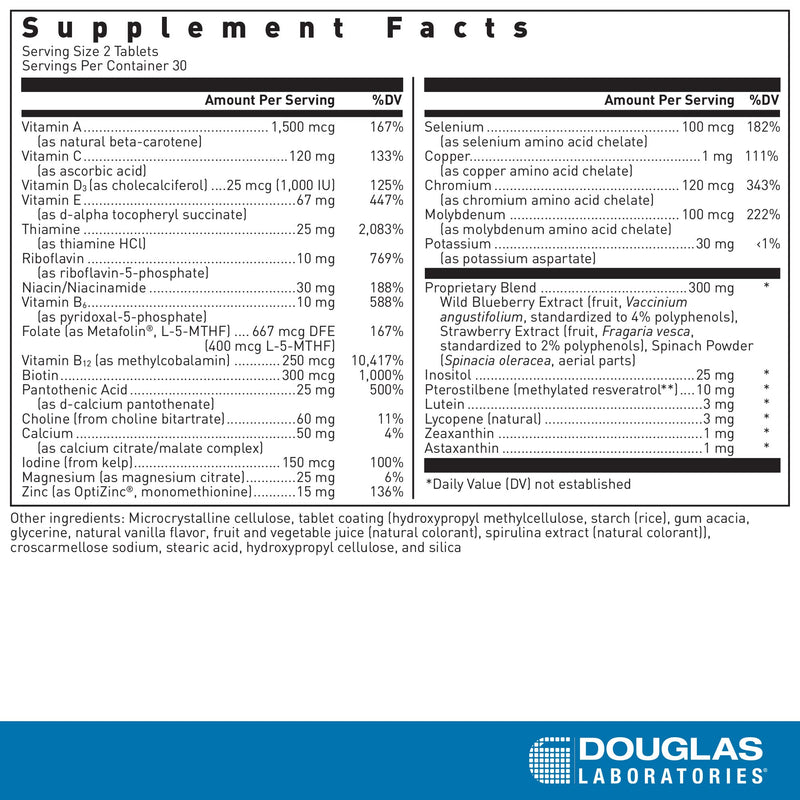 Douglas Laboratories Ultra Preventive 2 Daily | Multivitamin and Mineral Supplement to Support Energy Production, Immune Function, and Overall Health* | 60 Tablets | Multivitamin and Mineral Supplement to Support Energy Production, Immune Function, and...