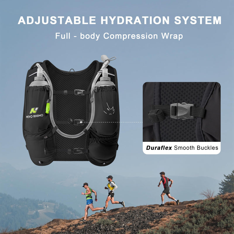 Running Vest with Water Bladder 1.5 Liter, Small Hydration Water Vest, Lightweight Hydration Pack Multi-Pocket 11x - for Hiking Race Trail Marathon for Women Men Black